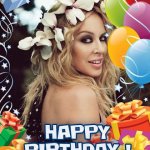 Kylie happy birthday card