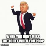 bruh | WHEN YOU DONT MISS THE TOILET WHEN YOU POOP | image tagged in gifs,funny,donald trump | made w/ Imgflip video-to-gif maker