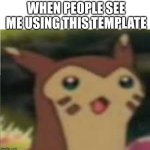 furret surprised | WHEN PEOPLE SEE ME USING THIS TEMPLATE | image tagged in furret surprised | made w/ Imgflip meme maker