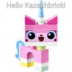 hello kazakhbrick | Hello Kazakhbrick! | image tagged in unikitty,countryballs,kazakhstan | made w/ Imgflip meme maker