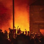 riot, protestors, fire