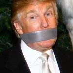 Trump mouth tape gag meme