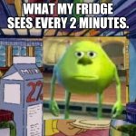 The door to another dimension | WHAT MY FRIDGE SEES EVERY 2 MINUTES. | image tagged in arthur fridge | made w/ Imgflip meme maker