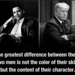 Obama Trump content of their character meme