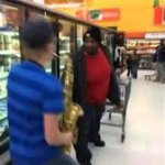 Saxophone guy at grocery store meme