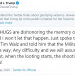 Trump tweet looting shooting