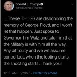 Trump tweet looting shooting