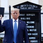 Hypocrite holds Bible Trump