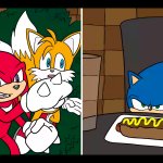 Knuckles yelling at Sonic