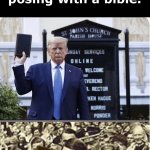 trump hitler in the bunker with a bible