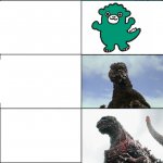 Chibi Godzilla vs Godzilla vs Shin Godzilla