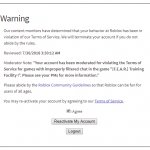 Roblox Warning