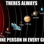 Flat earth | THERES ALWAYS; THAT ONE PERSON IN EVERY GROUP... | image tagged in flat earth,group | made w/ Imgflip meme maker