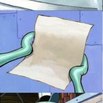 Squidward Reading Letter meme