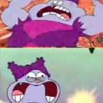 chowder | AWW YEAH, I'M ALL READY TO RUN THE TRIATHALON! I TRIPPED ON A PEBBLE! | image tagged in chowder | made w/ Imgflip meme maker