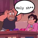 Seriously? What the heck did Greg from Steven Universe just say? | Holy sh** | image tagged in greg said a curse word by accident | made w/ Imgflip meme maker