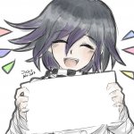 Kokichi holding blank sign meme