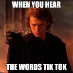 Tik Tok | WHEN YOU HEAR; THE WORDS TIK TOK | image tagged in tik tok | made w/ Imgflip meme maker