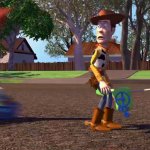 Woody gets hit by Buzz meme