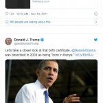 Donald Trump birtherism first two tweets