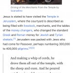 Jesus chases out the moneylenders