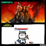 cinematic vs gameplay srgrafo meme