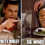 Red Dwarf Cat | SO, WHAT IS IT? IT'S A WHITE HOLE! | image tagged in red dwarf cat | made w/ Imgflip meme maker