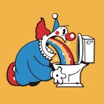Clown Rainbow Barf Puke Vomit Toilet