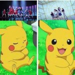 Pikachu Likes... Which J-Pop Girl Group? | image tagged in pikachu,memes,jpop,j-pop,morning musume | made w/ Imgflip meme maker