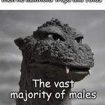 Godzilla wot | When you and your friend are talking about girls, but then he montions traps and futas; The vast majority of males | image tagged in godzilla wot | made w/ Imgflip meme maker