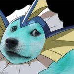 doge fusion with a vaporeon | image tagged in dogemon | made w/ Imgflip meme maker