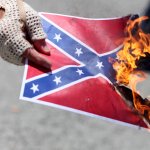 Confederate flag burning