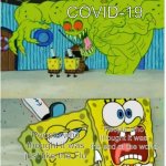 Remember back when COVID-19 was a new thing? | COVID-19; People who thought it was the end of the world; People who thought it was just like the Flu | image tagged in scared not scared spongebob against ghost,spongebob,covid-19 | made w/ Imgflip meme maker