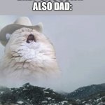 Country Roads Cat | DAD: *SITS DOWN* 
ALSO DAD: | image tagged in country roads cat | made w/ Imgflip meme maker