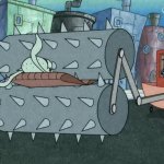 Squidward Gets Crushed By Steamroller