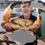 Man and crab