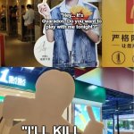 How to Find Out a Gyarados's True Personality | "Hey... It's Gyarados. Do you want to play with me tonight?"; "I'LL KILL YOU, DUDE!" | image tagged in jackson yee mcdonald's french fry ad middle finger,gyarados,pokemon,memes | made w/ Imgflip meme maker