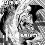 Sagat vs ms | M&S TALL BOIS; JAMES WATT | image tagged in sagat versus dictator | made w/ Imgflip meme maker