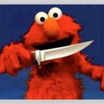 Elmo with a knife