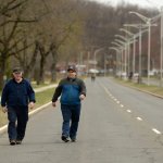 walking in street