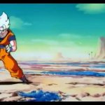 Vegeta flying back meme GIF Template