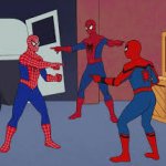 3 Pointing Spidermen meme