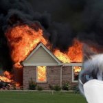 Grumpy cat masked fire meme