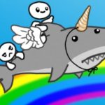 Rainbow Unicorn Shark Ride