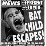 Batboy | I PRESENT TO YOU; THE TRUE CULPRIT BEHIND THE CORONAVIRUS. | image tagged in batboy | made w/ Imgflip meme maker