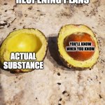 College Reopening | COLLEGE REOPENING PLANS; YOU'LL KNOW WHEN YOU KNOW; ACTUAL SUBSTANCE | image tagged in big pit avocado | made w/ Imgflip meme maker