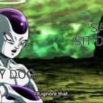 My dog :  ) | "SADIE! SIT DOWN!"; MY DOG | image tagged in frieza dragon ball super i'll ignore that,funny,pets,dog | made w/ Imgflip meme maker