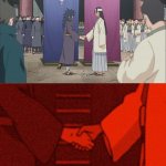 Handshake Between Madara and Hashirama meme