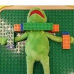 Kermit Sacrifice | My lord the sacrifice is ready | image tagged in kermit sacrifice,lego,green,sacrifice,dark lord | made w/ Imgflip meme maker