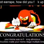 Knuckles Meme Illegal